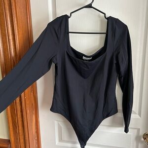 Babaton Black Square Neck Bodysuit - Size XL